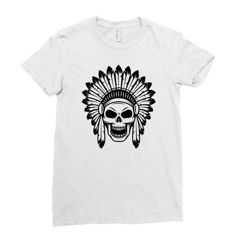 Indian Head Skull Ladies Fitted T-shirt | Artistshot