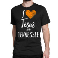 I Love Jesus And Tennessee Shirt Orange Heart Cute Fan Gift T Shirt Classic T-shirt | Artistshot