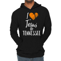 I Love Jesus And Tennessee Shirt Orange Heart Cute Fan Gift T Shirt Lightweight Hoodie | Artistshot