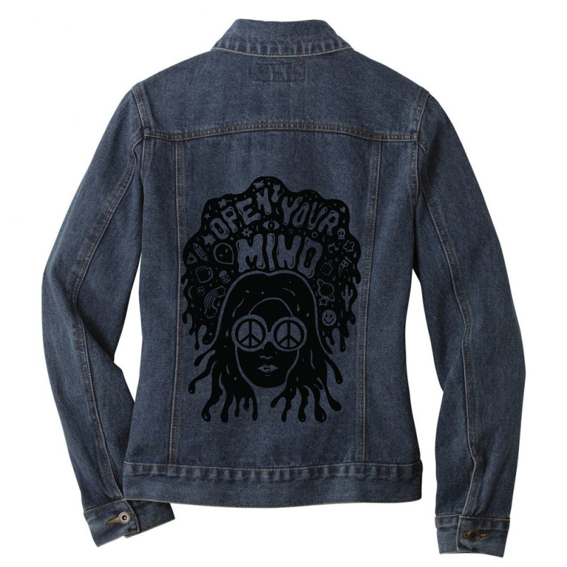 Open Your Mind Lover Gifts Ladies Denim Jacket by ArtistConner | Artistshot