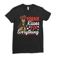 Yorkie Kisses Fix Everything Yorkshire Terrier Dog Lover T Shirt Ladies Fitted T-shirt | Artistshot