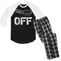 Funny Puck Off Ice Hockey Tank Top Men's 3/4 Sleeve Pajama Set | Artistshot