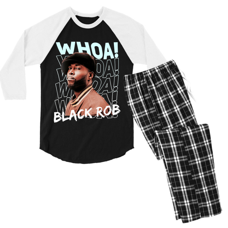 Whoa! Black Rob Funny Gifts Boy Girl Men's 3/4 Sleeve Pajama Set by ArtistKirsten | Artistshot