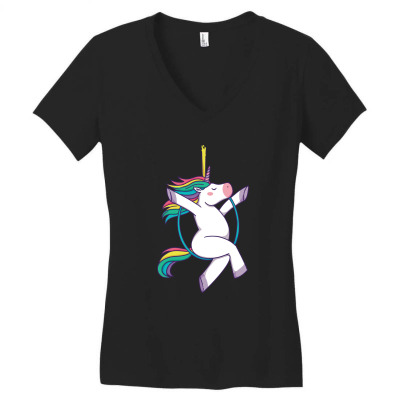 Aerial Hoop Unicorn Women's V-neck T-shirt Designed By Stylesaga