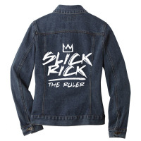 Day Gifts A Rapper Record Poster Ladies Denim Jacket | Artistshot