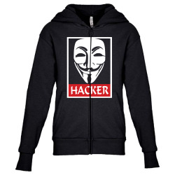 anonymous hacker Youth Zipper Hoodie | Artistshot