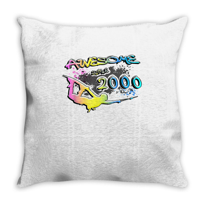 Awesome Since 2000. Wakeboard Lifestyle T Shirt Throw Pillow | Artistshot