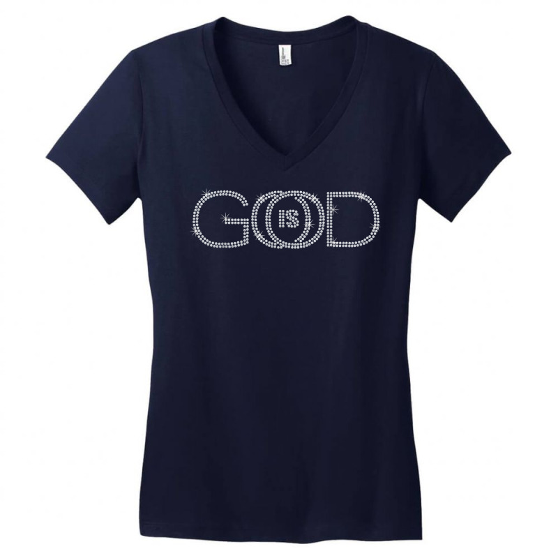 God Is Good Bible Verse Rhinestone Christian Woman Birthday T Shirt Women's V-Neck T-Shirt by hustonfkobar3 | Artistshot