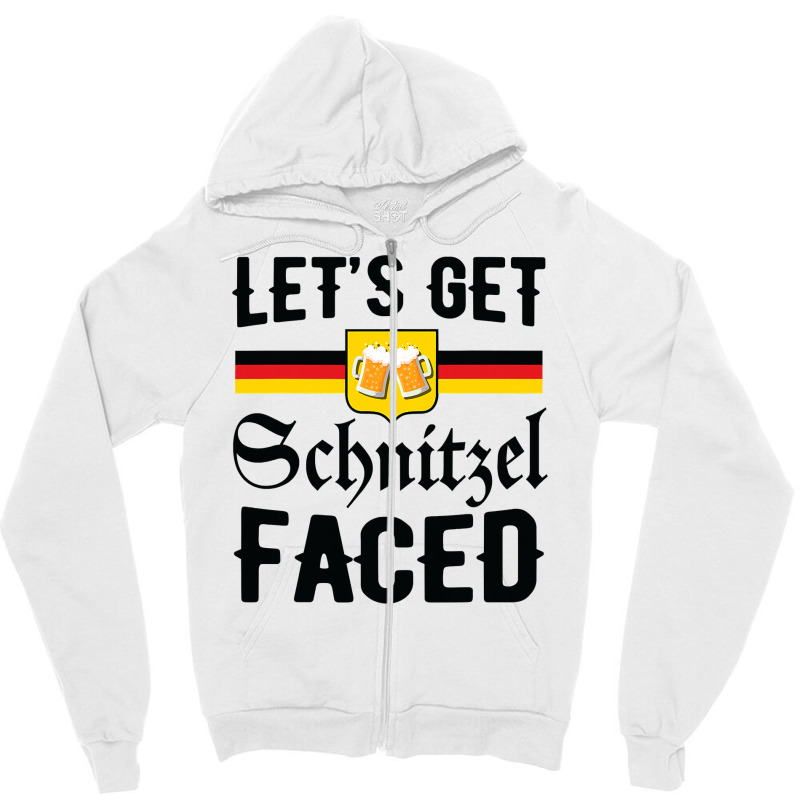 Let S Get Schnitzel Faced Beer Funny Oktoberfest 2021 German T Shirt Zipper Hoodie by nguyennhung | Artistshot