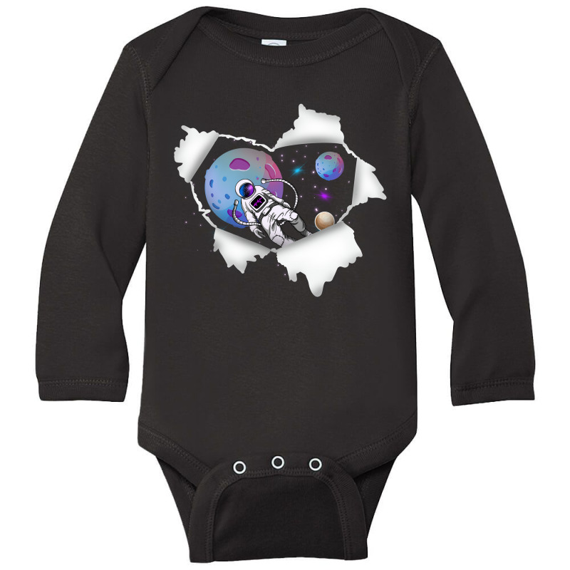 Torn Paper Technology Space Astronaut Long Sleeve Baby Bodysuit by Woko Art | Artistshot