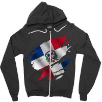 Proud Dominican Root  Torn Ripped Dominica Flag T Shirt Zipper Hoodie | Artistshot