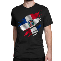 Proud Dominican Root  Torn Ripped Dominica Flag T Shirt Classic T-shirt | Artistshot