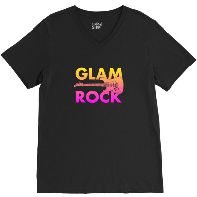 Glam Rock V-neck Tee Designed By Mdk Art