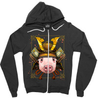 Samurai Pig Warrior Samurai Lovers 3 Zipper Hoodie | Artistshot