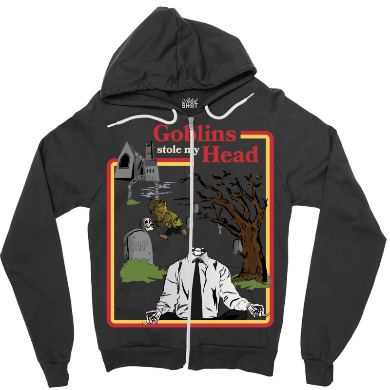 Goblins Stole My Head Vintage Retro Zipper Hoodie by ArtistConner | Artistshot