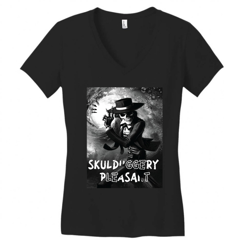 Vintage Retro Skulduggery Poster Women's V-Neck T-Shirt by ArtistConner | Artistshot