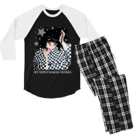 Pale Waves Heather Black And White Vintage Men's 3/4 Sleeve Pajama Set | Artistshot