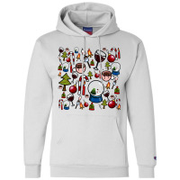 Christmas Santa Claus Pattern Champion Hoodie | Artistshot