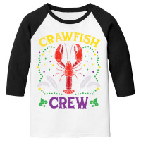 Crawfish Crew Seafood Festival Food Parade Mardi Gras Youth 3/4 Sleeve | Artistshot