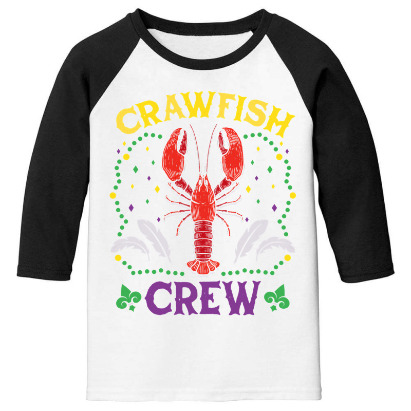 Crawfish Crew Seafood Festival Food Parade Mardi Gras Youth 3/4 Sleeve by bakien89 | Artistshot