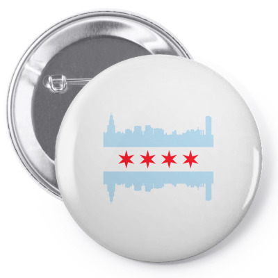 Chicago Flag Pin-back Button Designed By Sengul