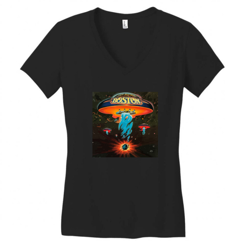 Boston Tribute,rockclockcollection,great,wall,music,perfect,for Dad,fo Women's V-Neck T-Shirt by tistad | Artistshot