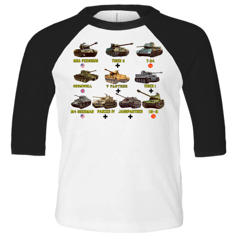 Top Ten Best Ww2 Tanks Panzer Iv Tiger Ii T 34 Pullover Hoodie Toddler 3/4 Sleeve Tee by BrunkeMiaysia | Artistshot