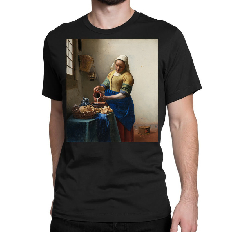 The Milkmaid By Vermeer Art Long Sleeve T Shirt Classic T-shirt by kalerttjay | Artistshot