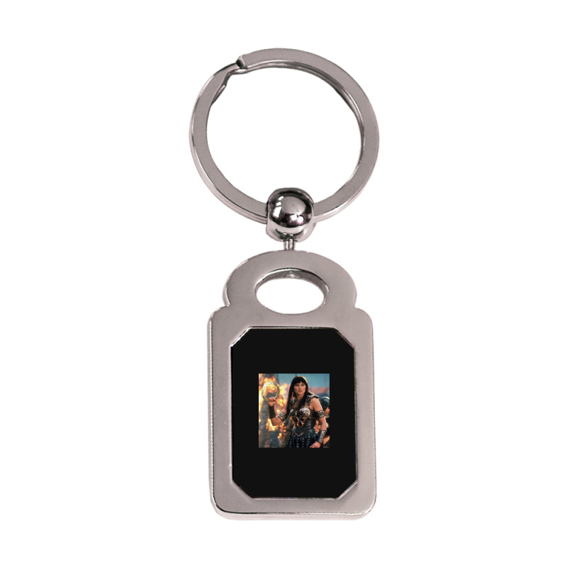 Graphic Picture  Princess Games Characters Silver Rectangle Keychain | Artistshot