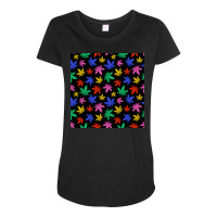 Colorful Marijuana Maternity Scoop Neck T-shirt | Artistshot