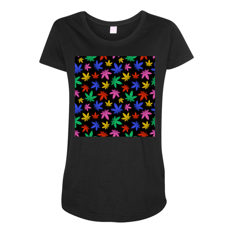 Colorful Marijuana Maternity Scoop Neck T-shirt by Cosby | Artistshot