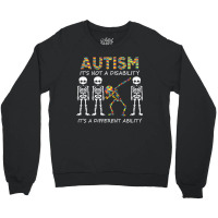 Autism It's A Different Ability Funny Dabbing Skeleton Gifts Premium Crewneck Sweatshirt | Artistshot