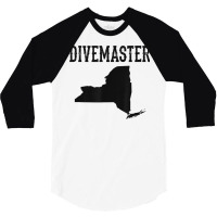 New York Divemaster Scuba Diving Instructor Dive Flag Style T Shirt 3/4 Sleeve Shirt | Artistshot