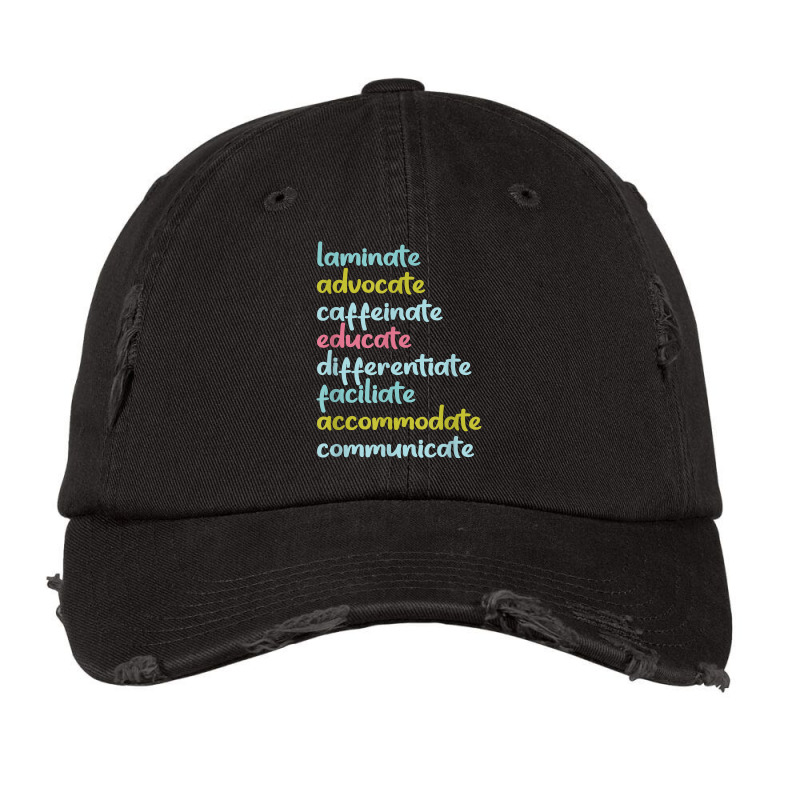 Laminate Advocate Caffeinate Educate T Shirt Vintage Cap by rostinoko | Artistshot