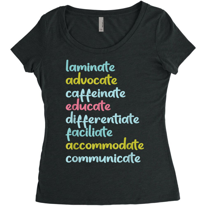 Laminate Advocate Caffeinate Educate T Shirt Women's Triblend Scoop T-shirt by rostinoko | Artistshot