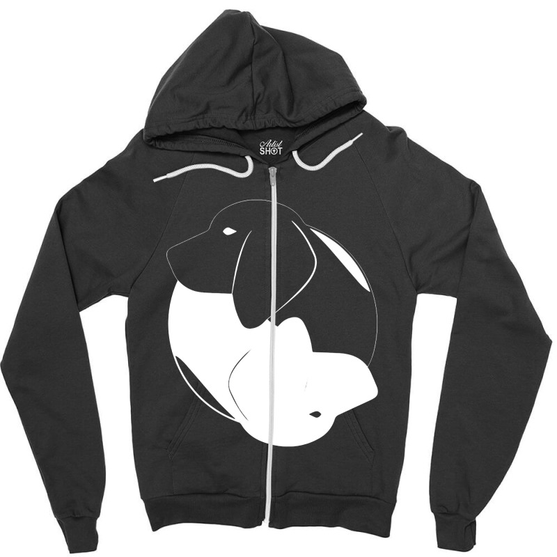 Yin Yang Beagle Funny Zipper Hoodie | Artistshot