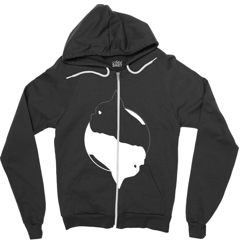 Yin Yang French Bulldog Funny Zipper Hoodie | Artistshot