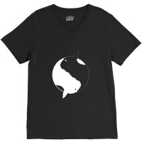 Yin Yang Frenchie Funny V-neck Tee | Artistshot