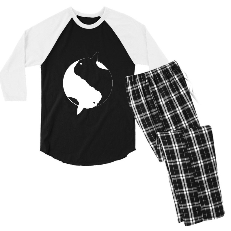 Yin Yang Frenchie Funny Men's 3/4 Sleeve Pajama Set | Artistshot