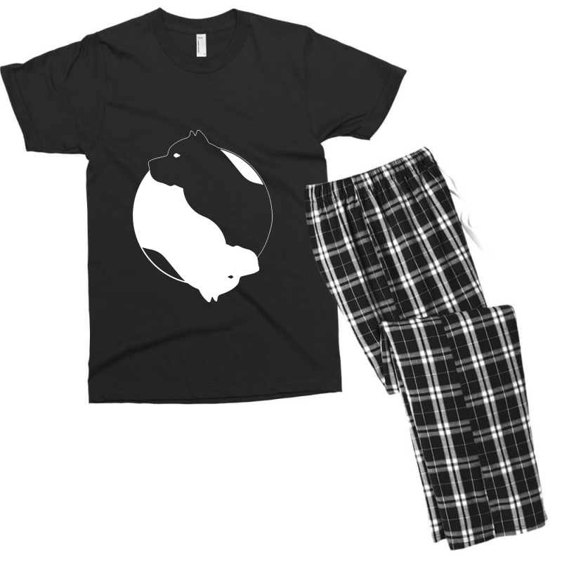 Yin Yang Pitbull Funny Men's T-shirt Pajama Set | Artistshot