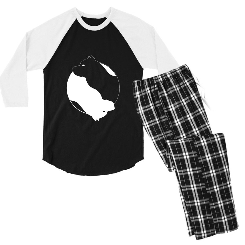 Yin Yang Pitbull Funny Men's 3/4 Sleeve Pajama Set | Artistshot