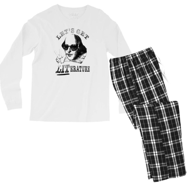 Let's Get Literatur Men's Long Sleeve Pajama Set | Artistshot