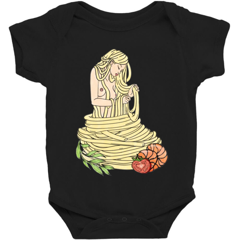 Shrimp Spaghetti Food Baby Bodysuit by janai quana | Artistshot