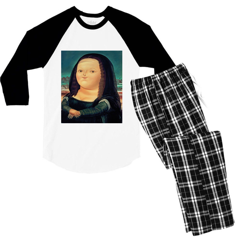 Mona Lisa Men's 3/4 Sleeve Pajama Set | Artistshot