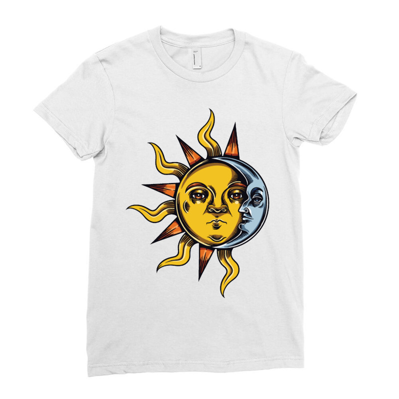 Pict Sun And Moon Ladies Fitted T-Shirt by qintaben | Artistshot