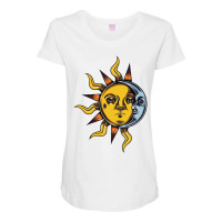 Pict Sun And Moon Maternity Scoop Neck T-shirt | Artistshot