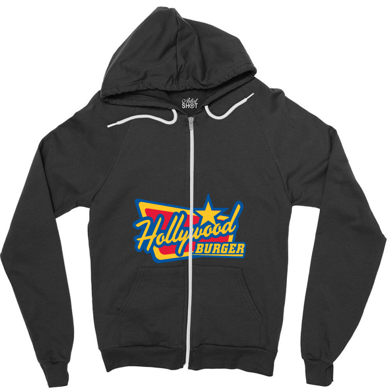 Hollywood Burger Zipper Hoodie by SHECAT | Artistshot