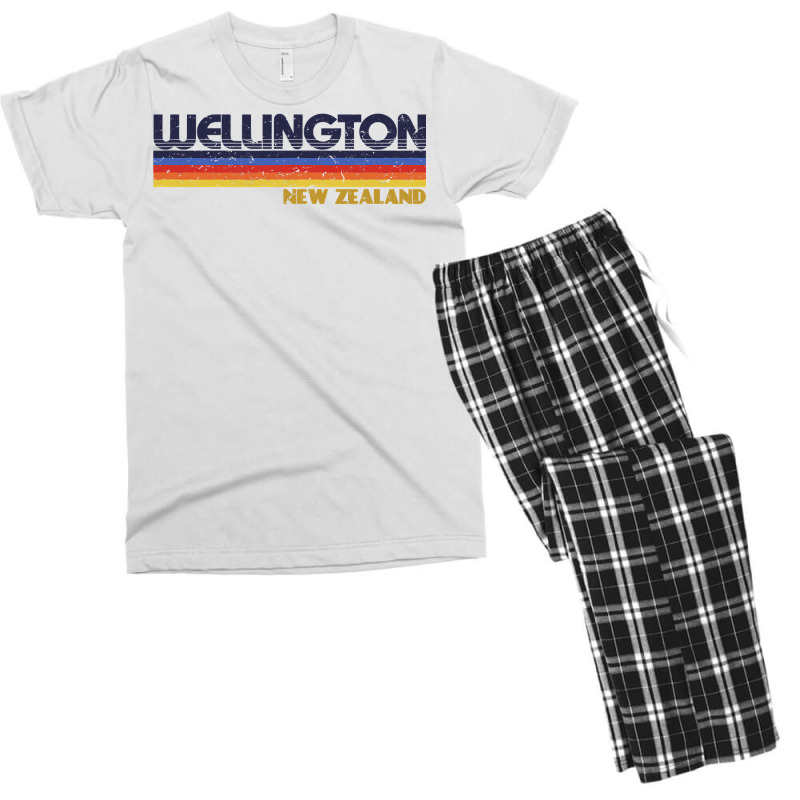 Wellington, New Zealand   Retro Vintage City Shirt T Shirt Men's T-shirt Pajama Set | Artistshot