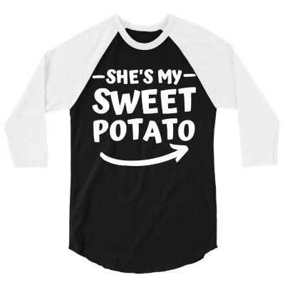 Christmas She's My Sweet Potato 3/4 Sleeve Shirt Designed By Wuzztees