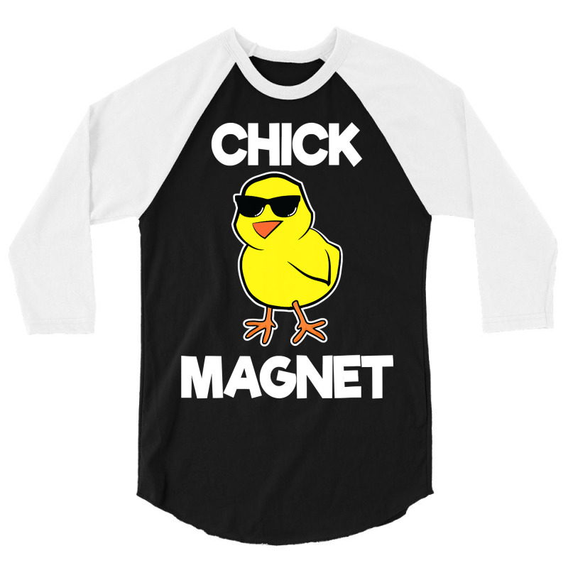 Chick Magnet Shirt Funny Boys Kids Easter Cool Chick T Shirt 3/4 Sleeve Shirt by bakien89 | Artistshot